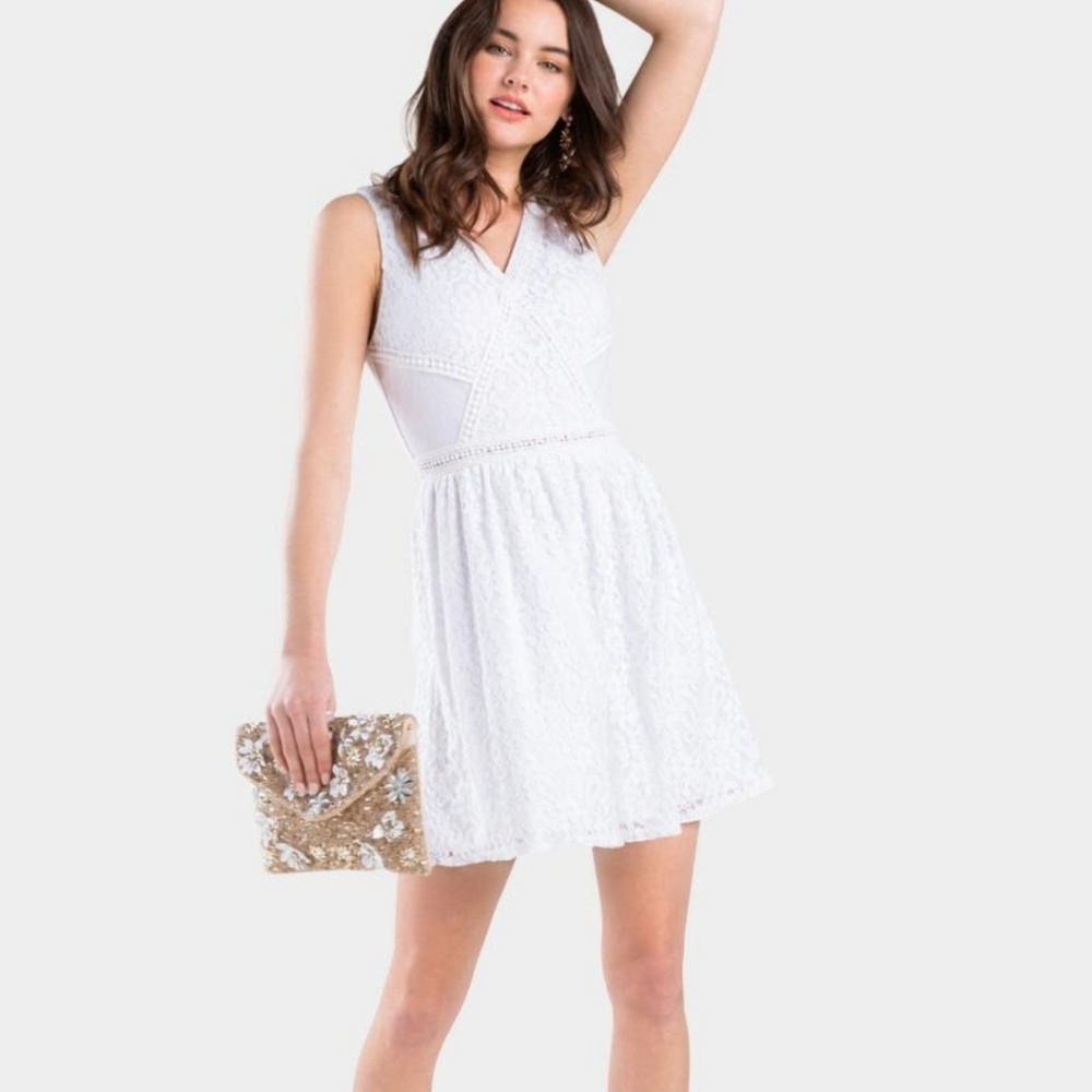 Eleni lace v-neck dress